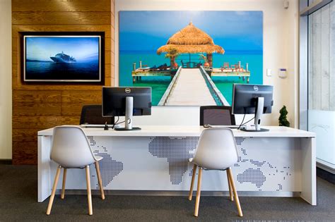 Travel Agency Office On Behance Agency Office Office Wall Design