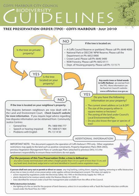 Tree Preservation Order Coffs Harbour City Council