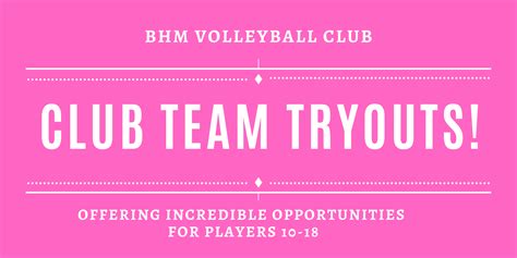 Tryouts Birmingham Volleyball Club