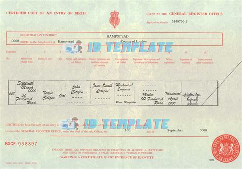 Uk Birth Certificate Psd Template Driving License Template