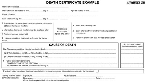 Uk Death Certificate Template Pdf Pdf Template