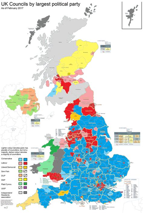 Uk District Councils And Council Areas By Largest Political Party R