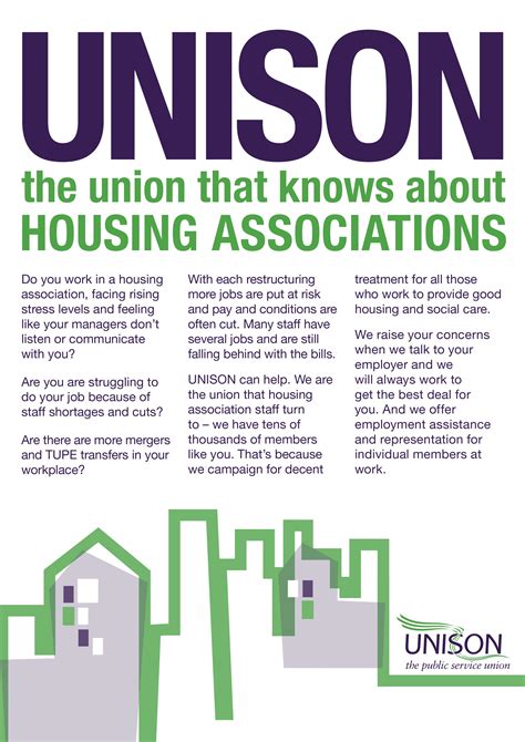 Unison The Union That Knows About Housing Associations Leaflet