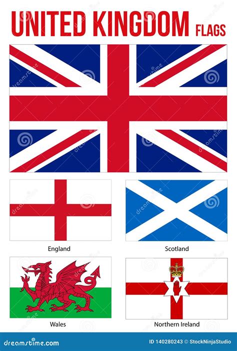 United Kingdom Flag Including England Wales Scotland And Northern