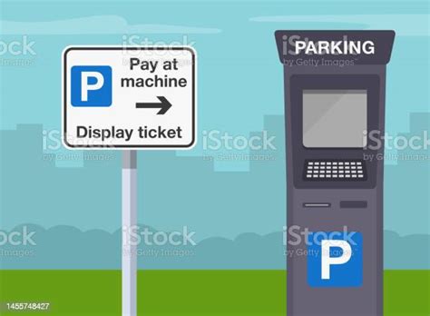 United Kingdom Outdoor Parking Sign City Parking Payment System Pay At Machine Display Ticket