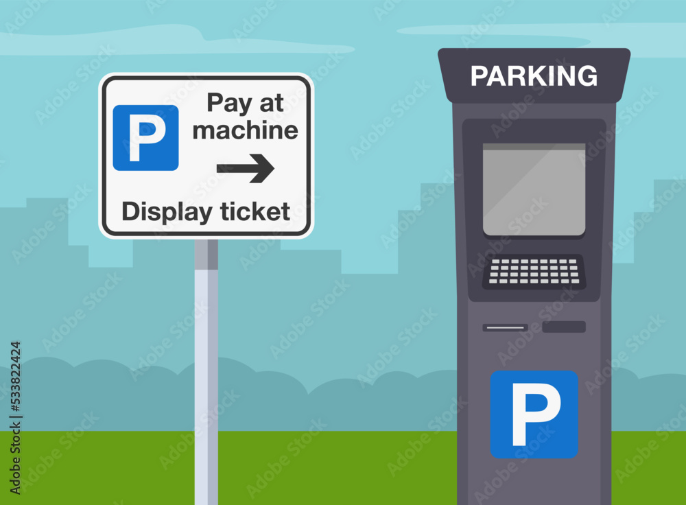 United Kingdom Outdoor Parking Sign City Parking Payment System Pay