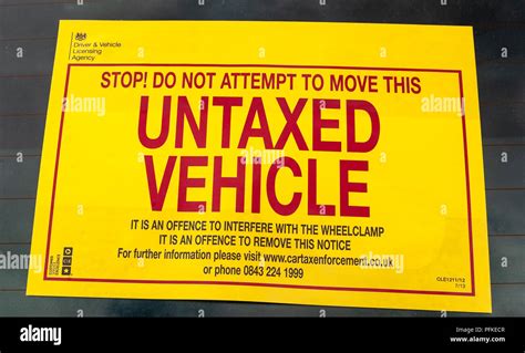 Untaxed Car Notice Hi Res Stock Photography And Images Alamy