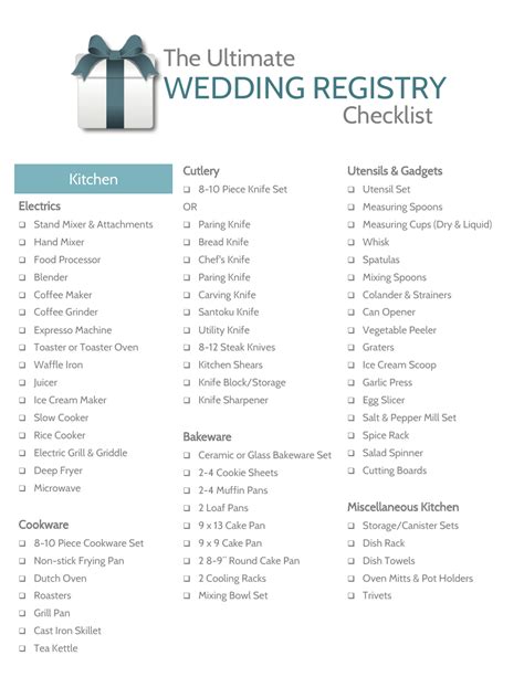 Wedding Registry Checklist Luvirt