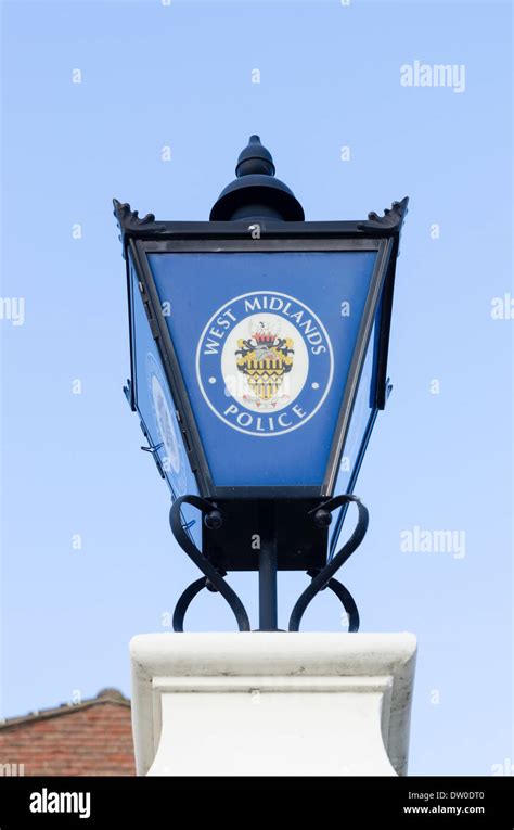 West Midlands Police Blue Lamp Mounted On Column Outside Rose Road