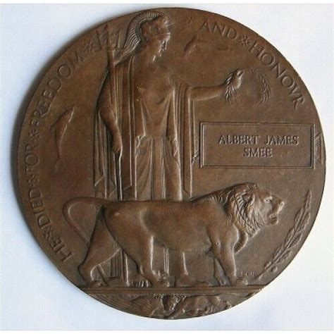 Ww1 Death Penny Plaque - Albert James Smee - 100% Genuine Researched ...